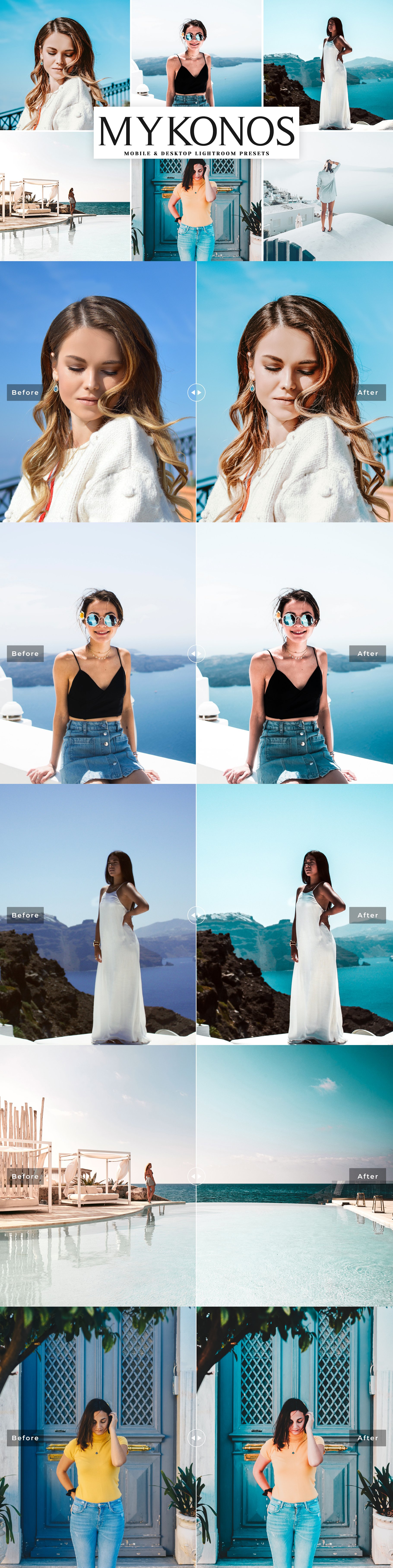 Mykonos Lightroom Presets Packcover image.