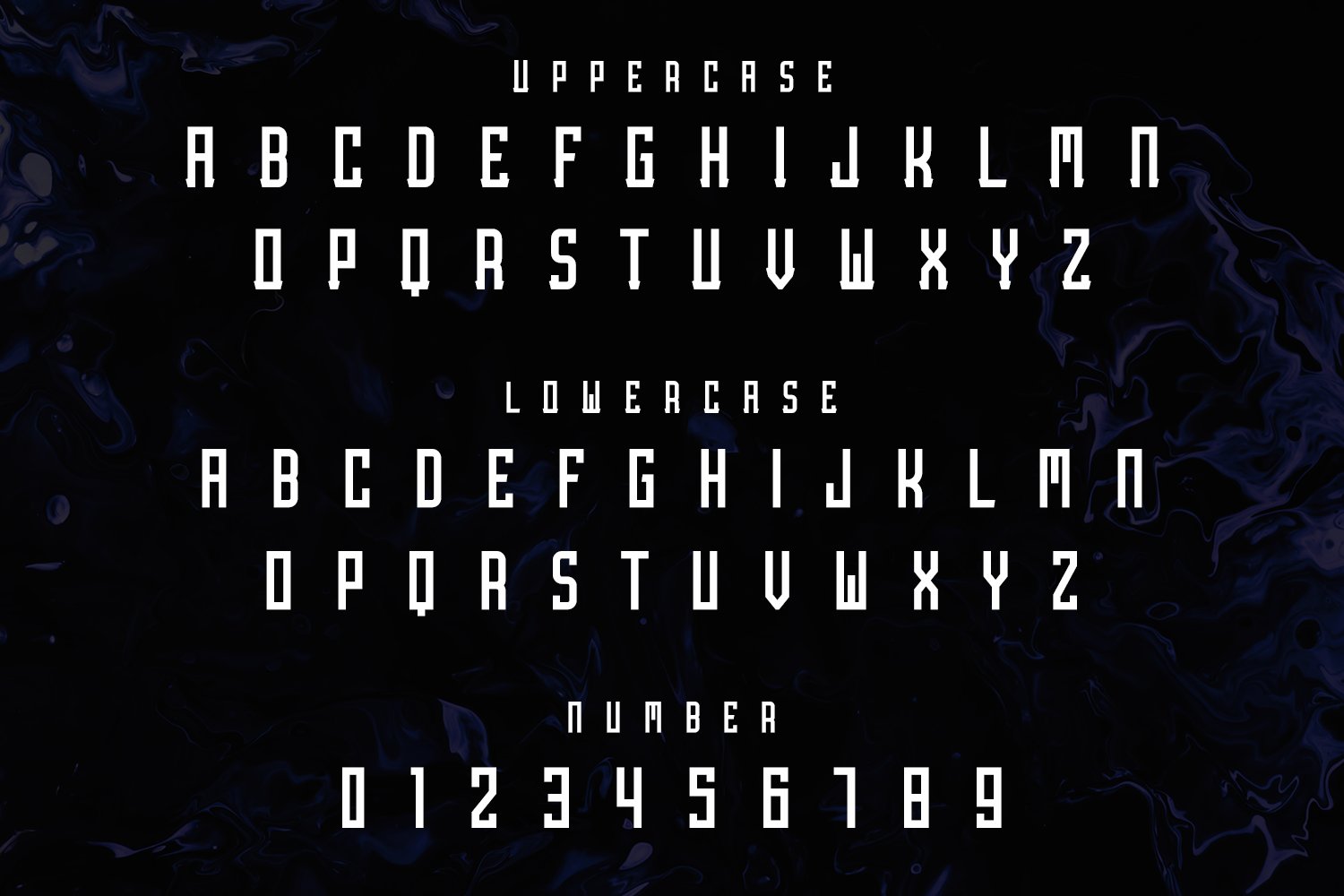A set of different type of font on a black background.