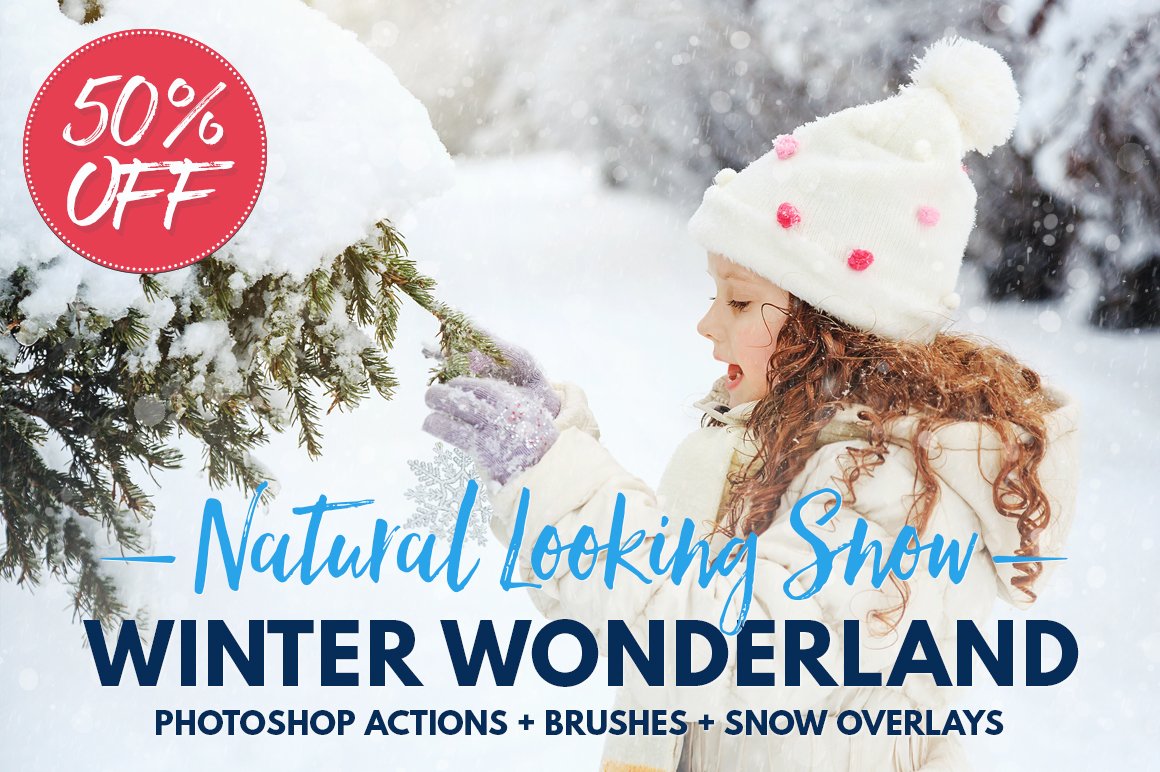 Snow Photoshop actions overlay brushcover image.