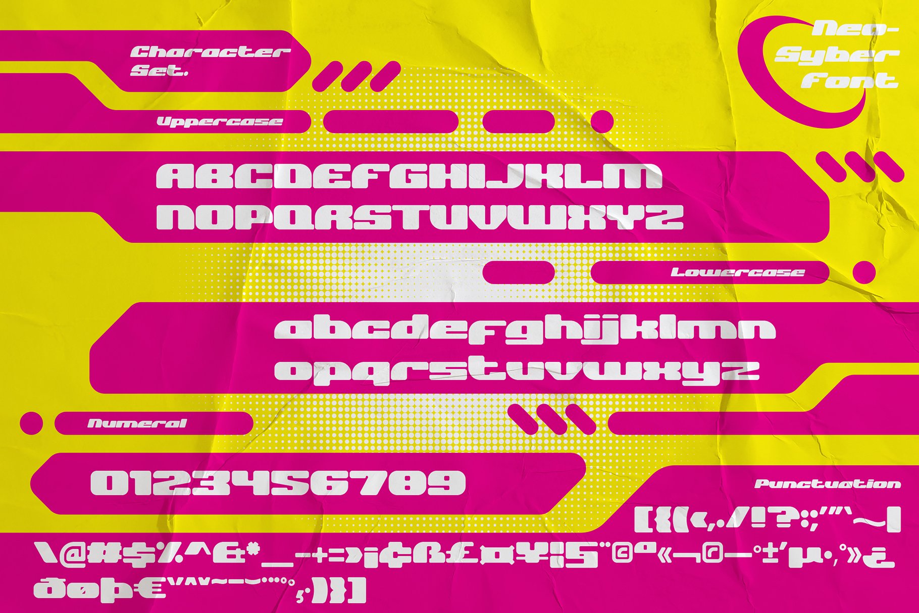 Neo-Syber - Y2K Font preview image.