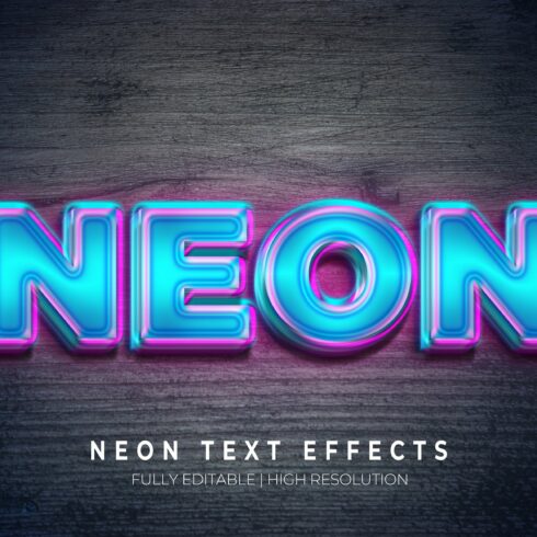 Neon Text Style Effect Mockupcover image.