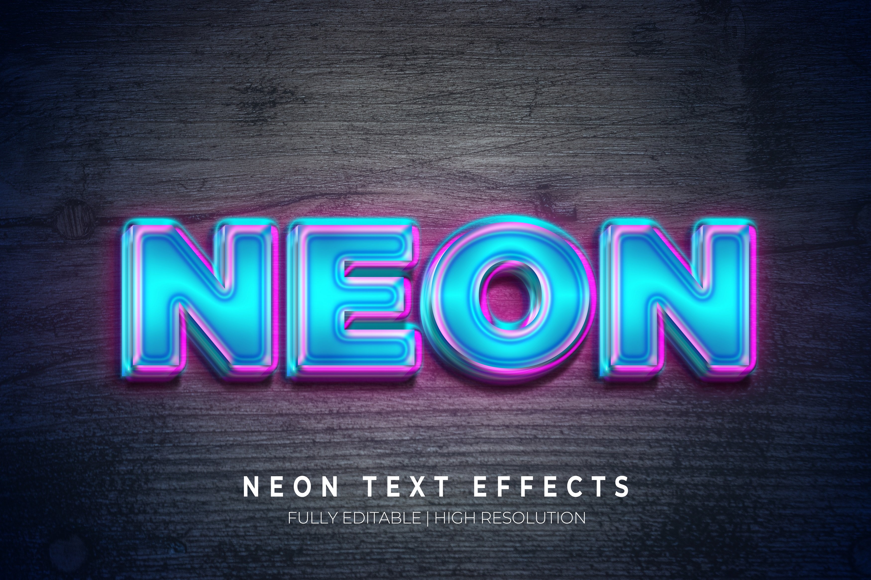Neon Text Style Effect Mockupcover image.