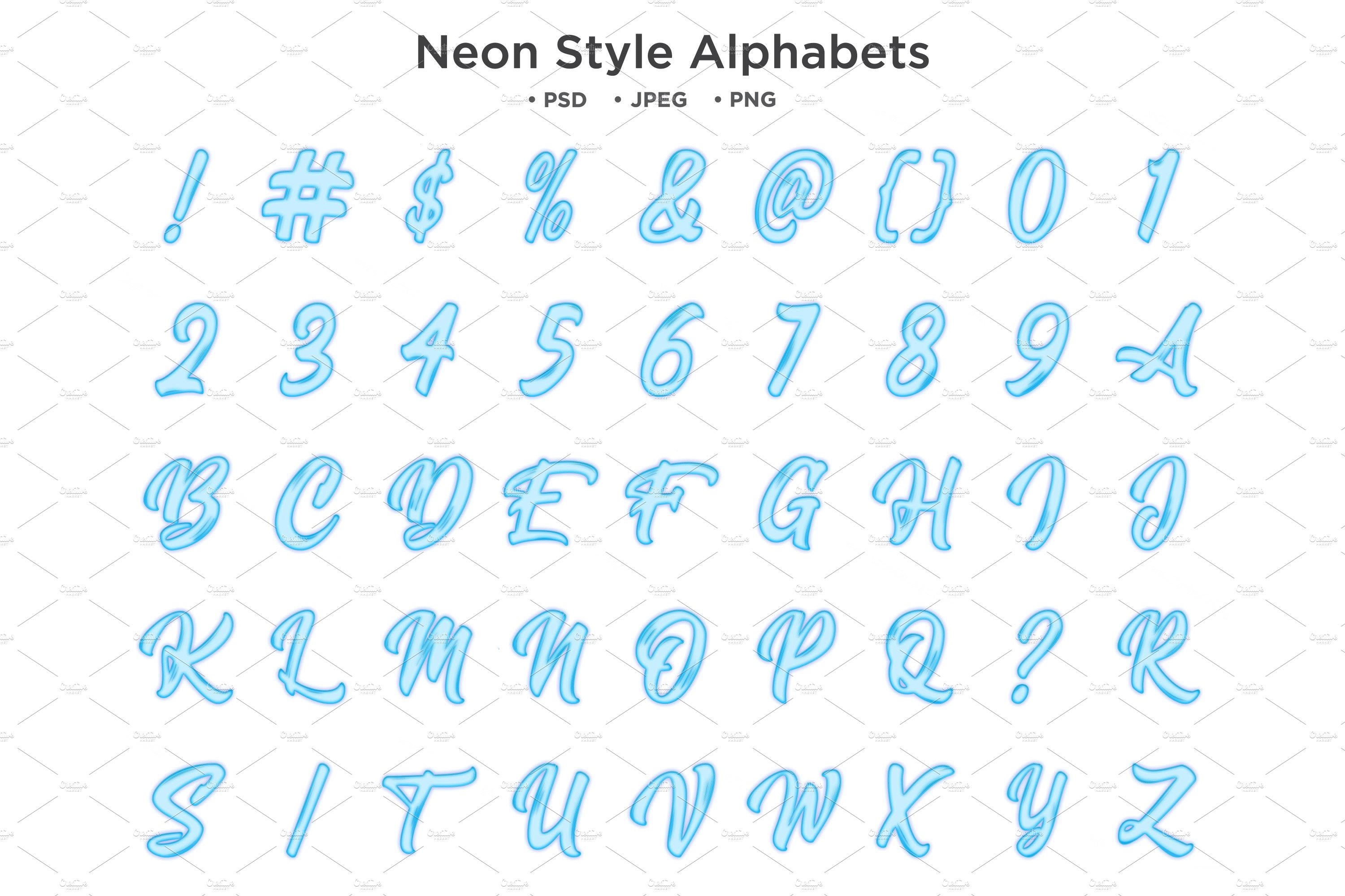 Neon Style Alphabet Abc Typographycover image.