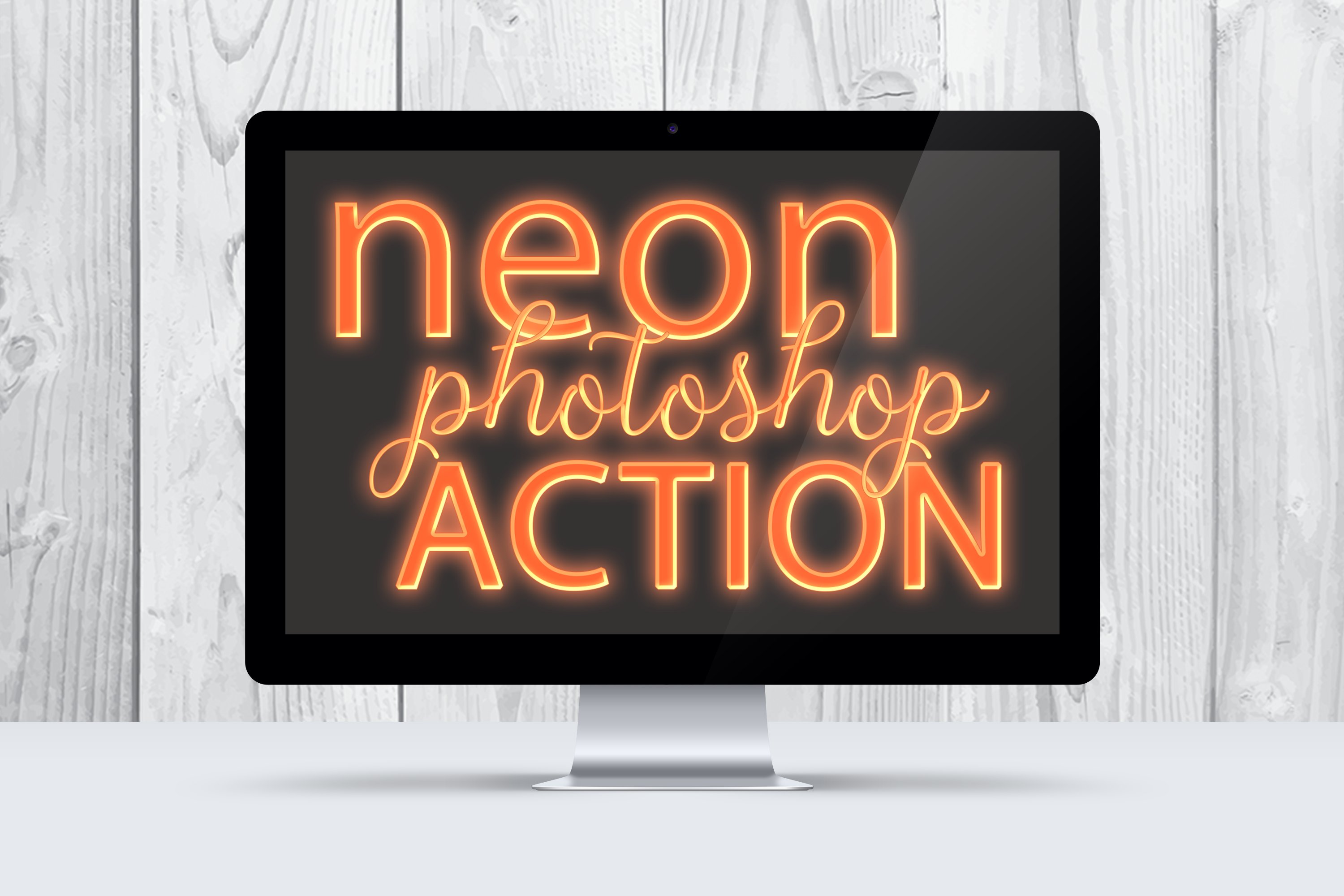 Orange Neon Photoshop Actioncover image.