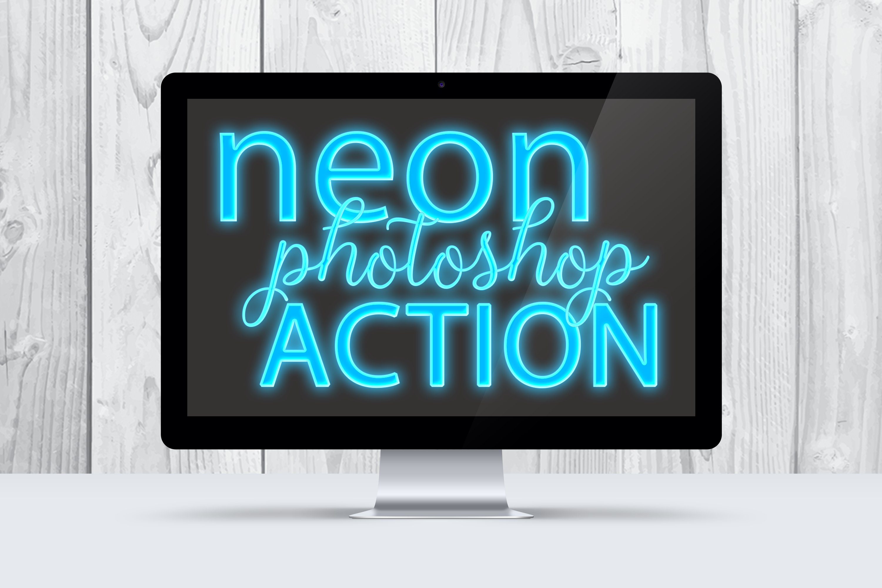 Blu Sky Neon Photoshop Actioncover image.