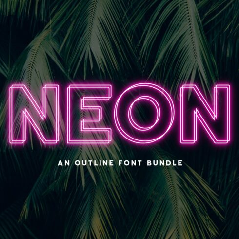 Neon - An Outline Font Bundle cover image.