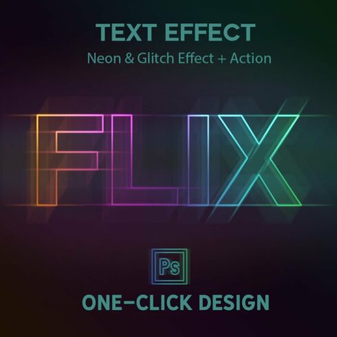 Neon Glow & Glitch Effects Photoshopcover image.