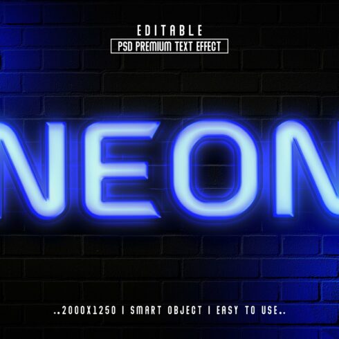 Neon 3D Editable Text Effect stylecover image.