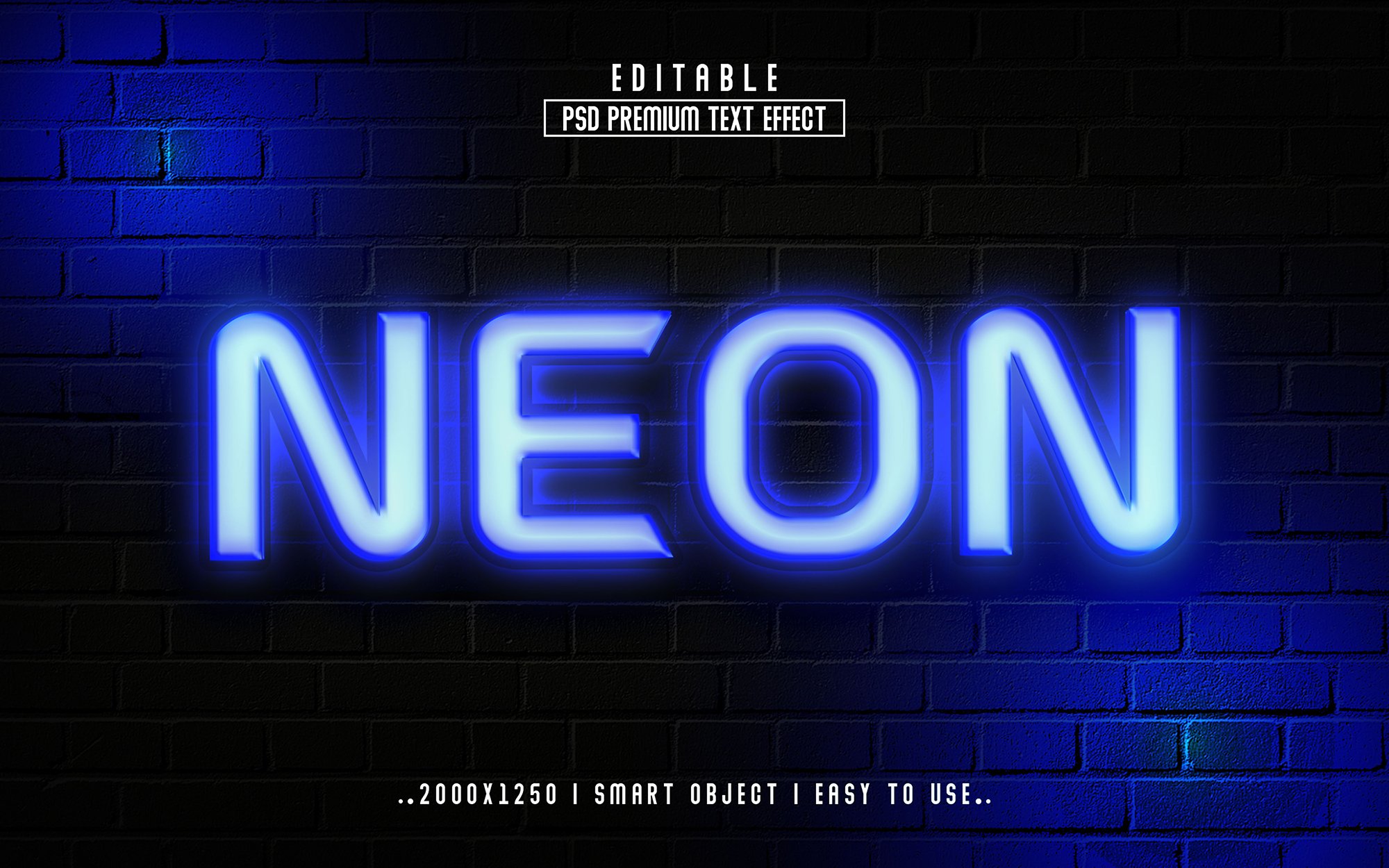 Neon 3D Editable Text Effect stylecover image.