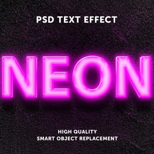 Neon Text Effect Psdcover image.