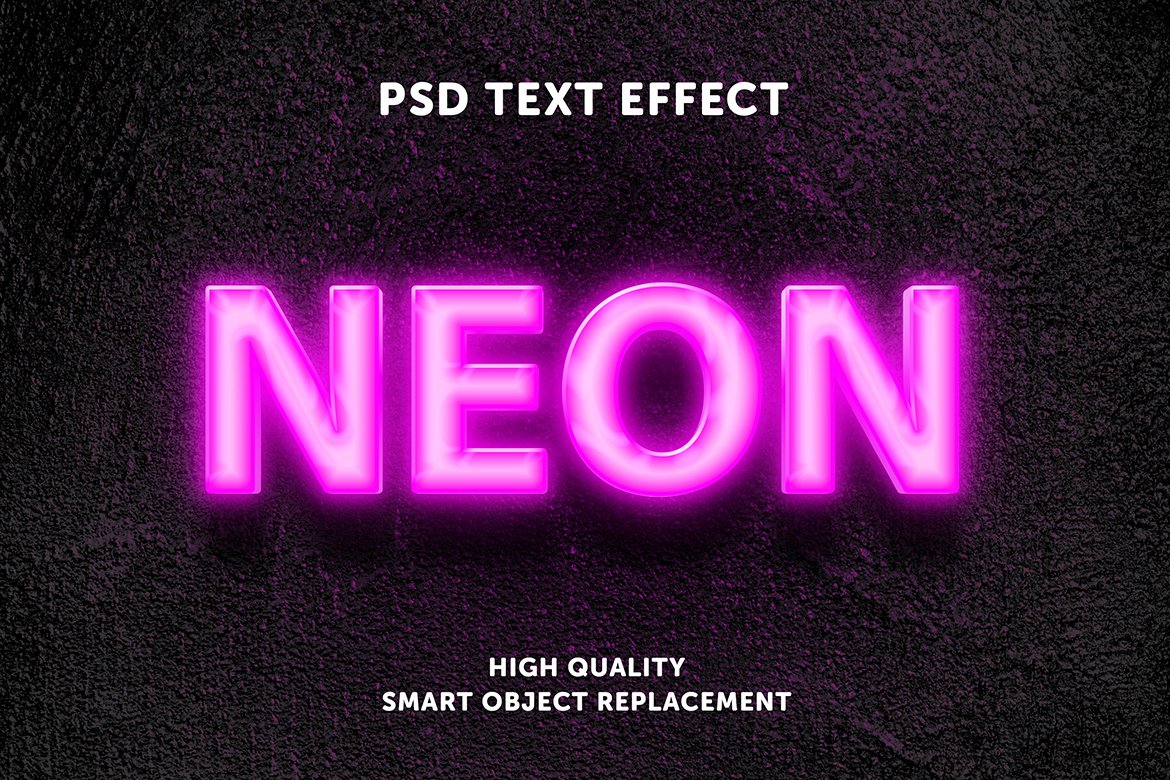 Neon Text Effect Psdcover image.