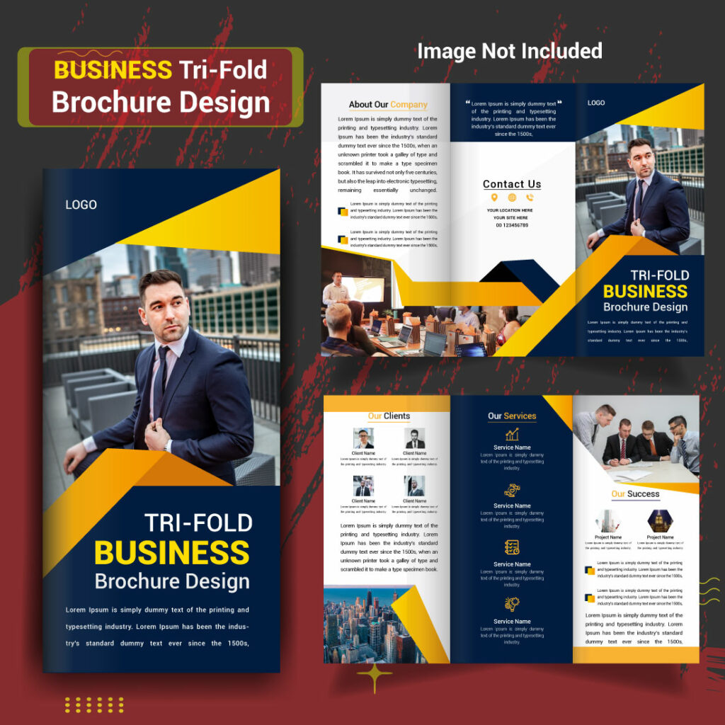 Business Tri Fold Brochure Profile Template Design - MasterBundles