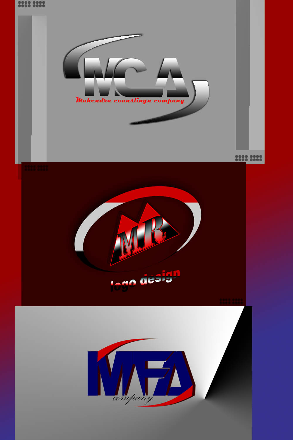 3 logo design in photoshop - only 2 $ pinterest preview image.