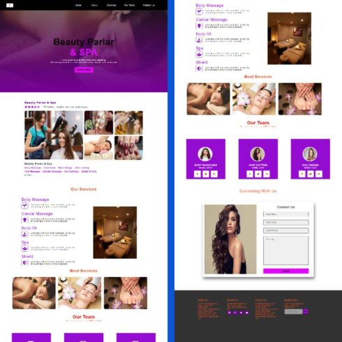 Beauty parlor And Spa - website design template in bootstrap 5 html css cover image.