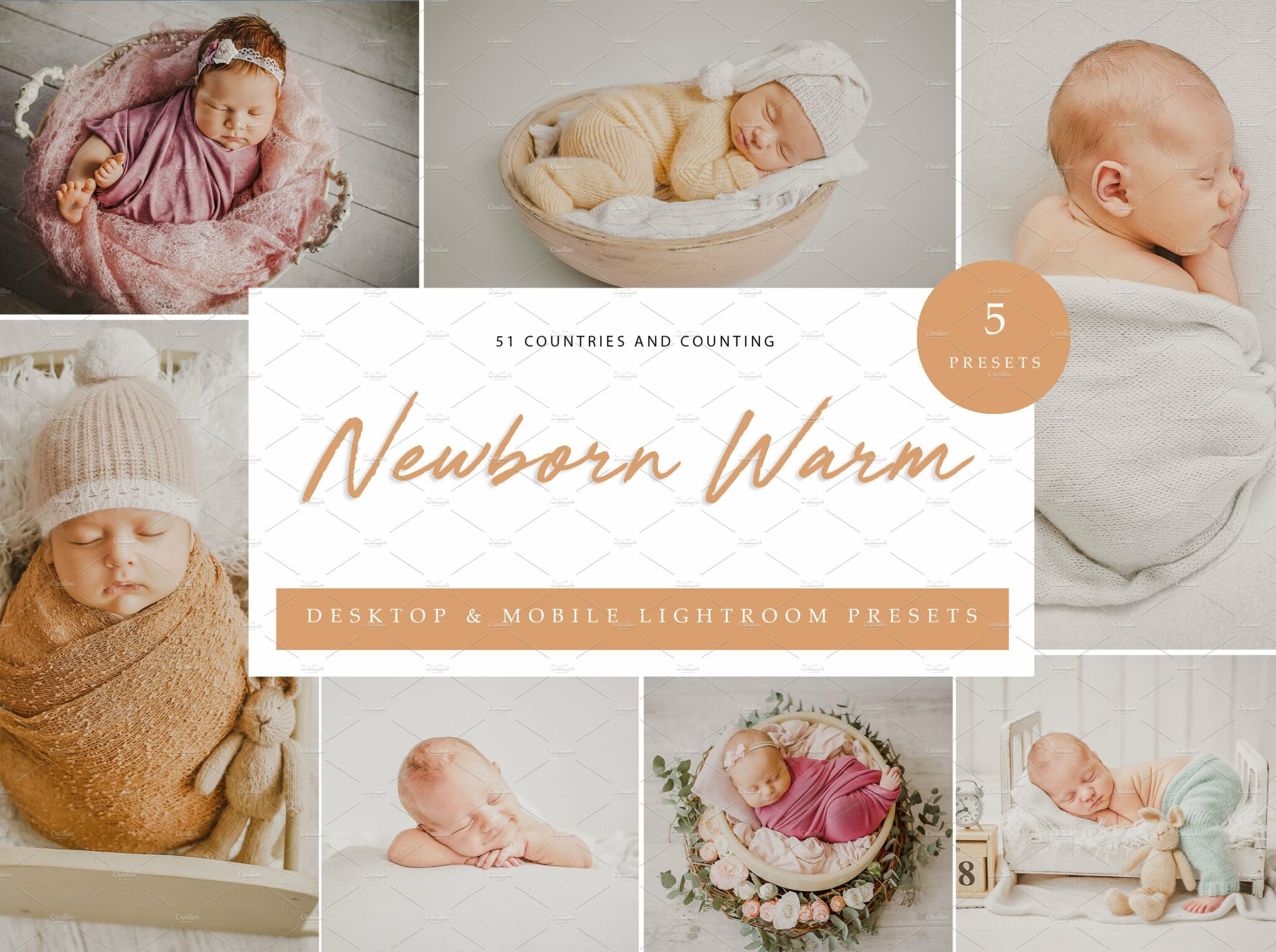 5x Lightroom Presets Newborn Warm – MasterBundles