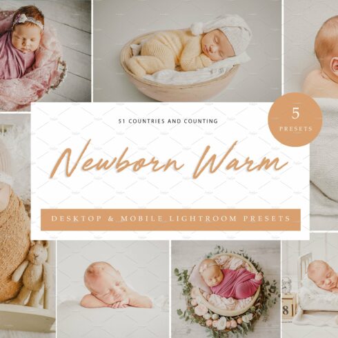 5x Lightroom Presets Newborn Warmcover image.