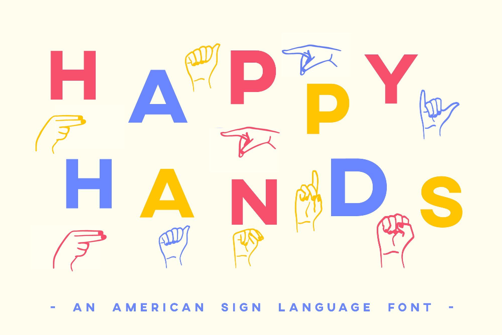 ASL Font American Sign Language Type cover image.