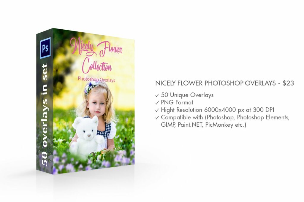 Nicely Flower Overlay Photoshop – MasterBundles