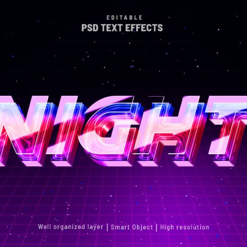Night party editable text effect PSDcover image.
