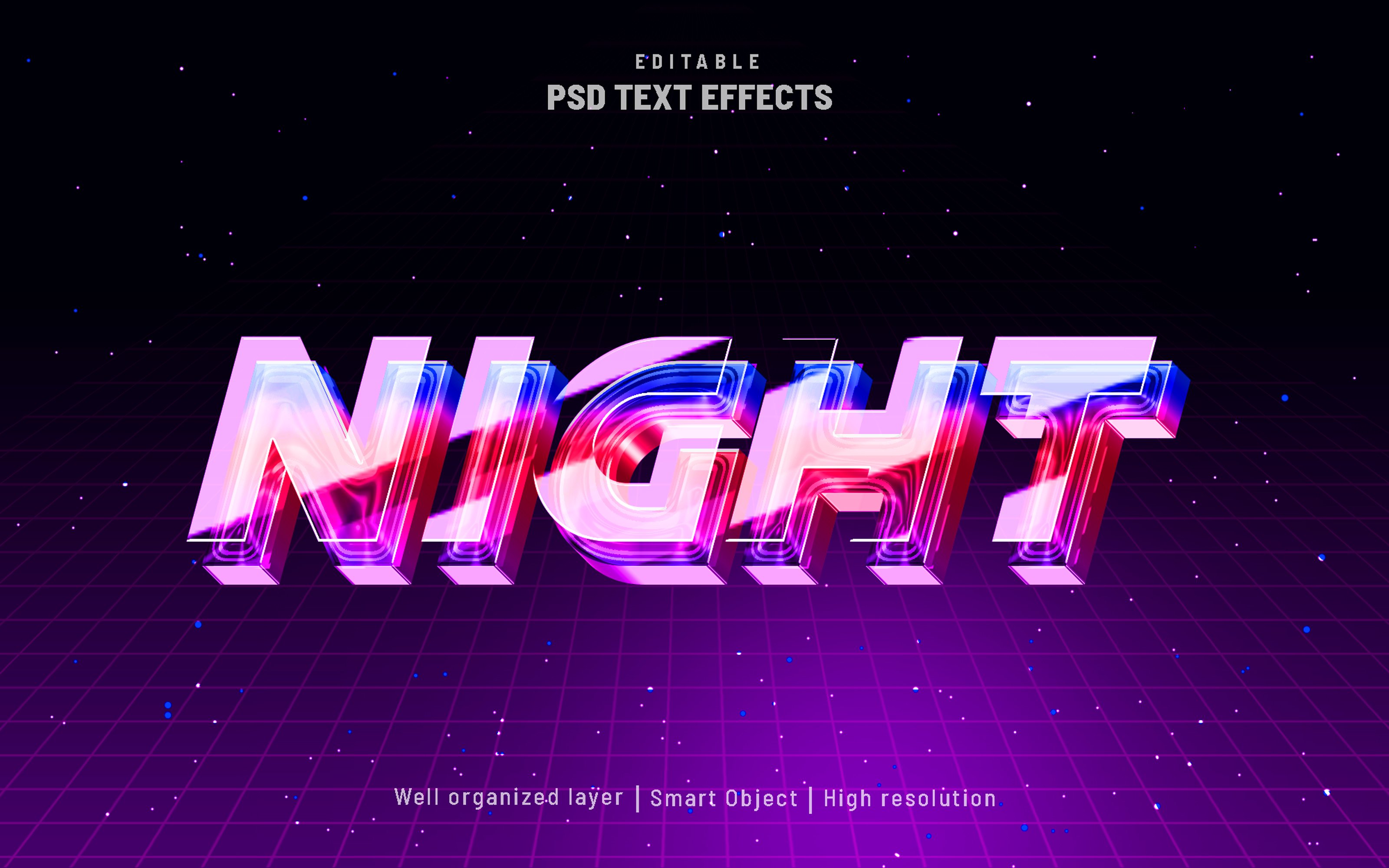 Night party editable text effect PSDcover image.