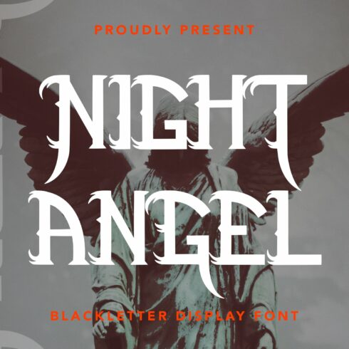 NightAngel -Blackletter Display Font cover image.