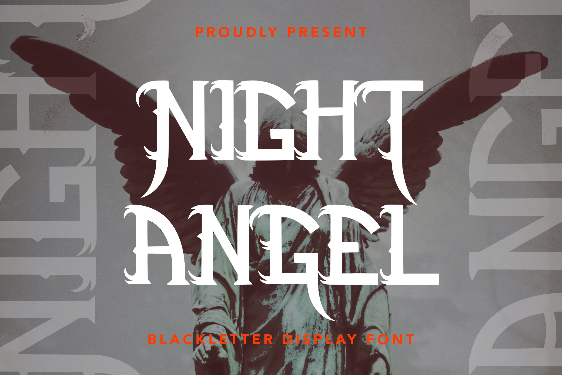 NightAngel -Blackletter Display Font cover image.
