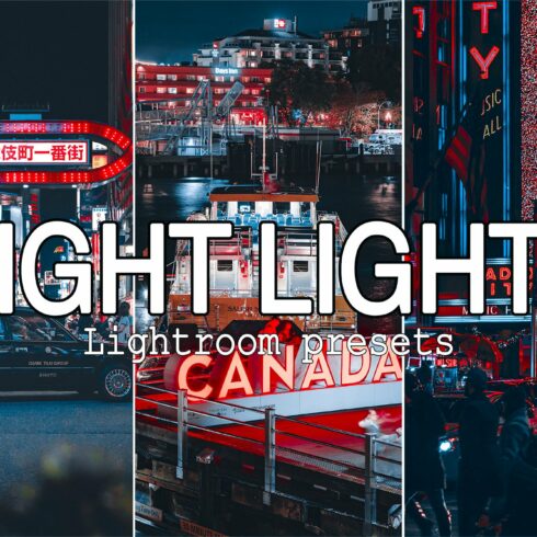 9 Night Lights Lightroom presetscover image.