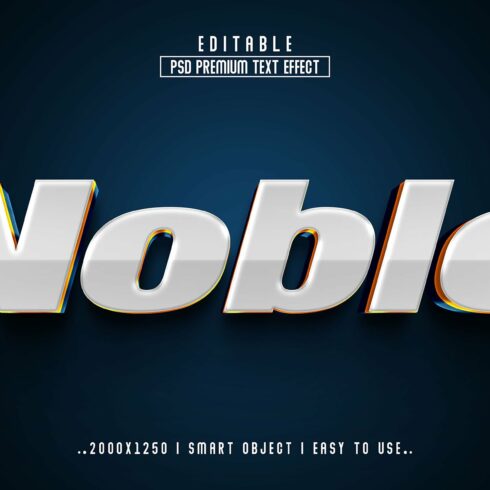 Noble 3D Editable Text Effect effeccover image.