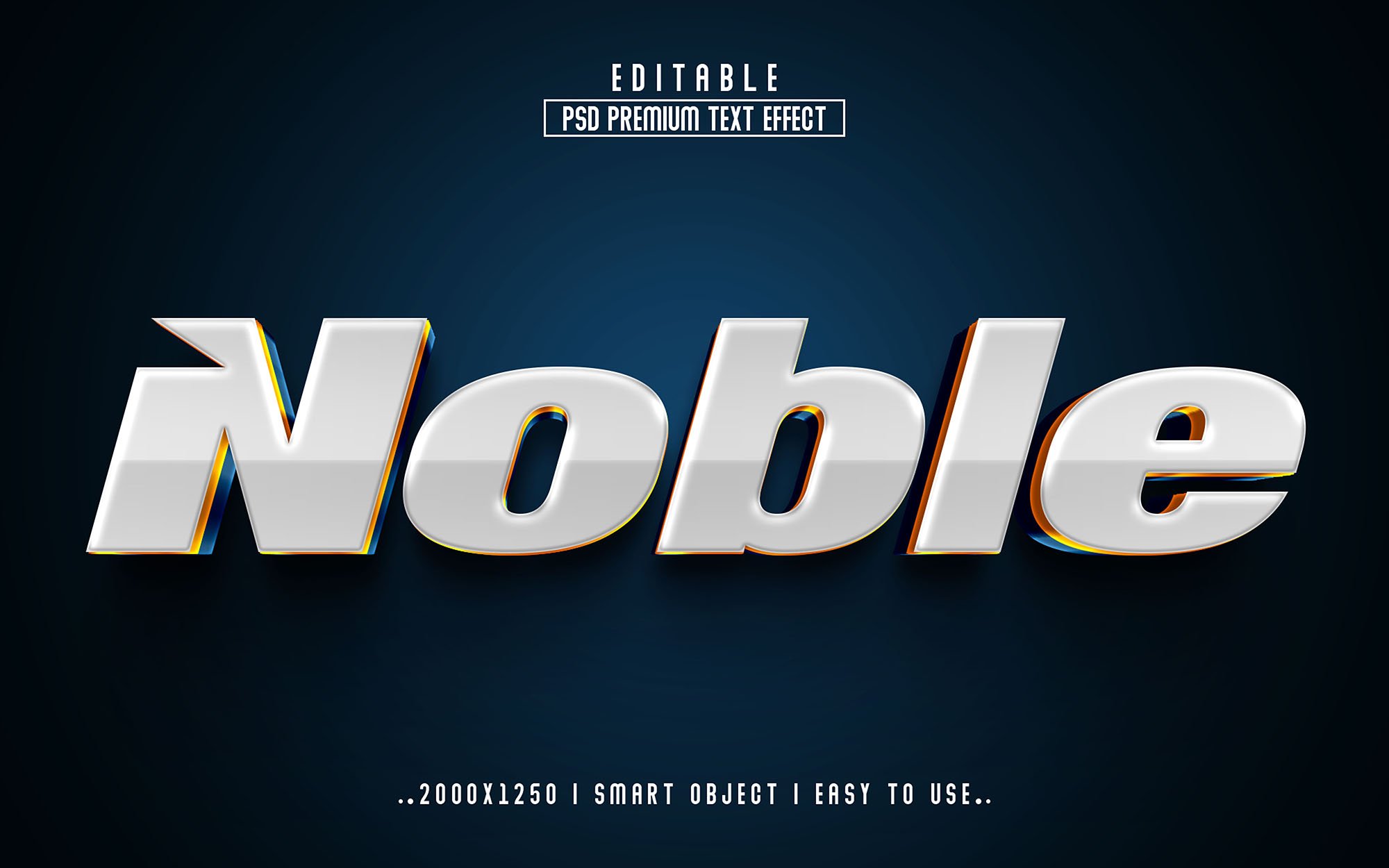 Noble 3D Editable Text Effect effeccover image.