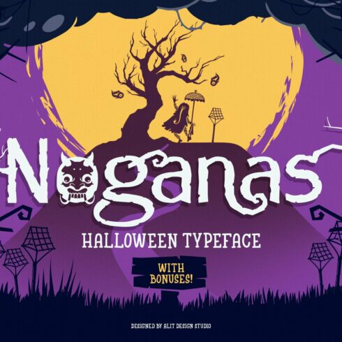 Noganas Halloween font cover image.