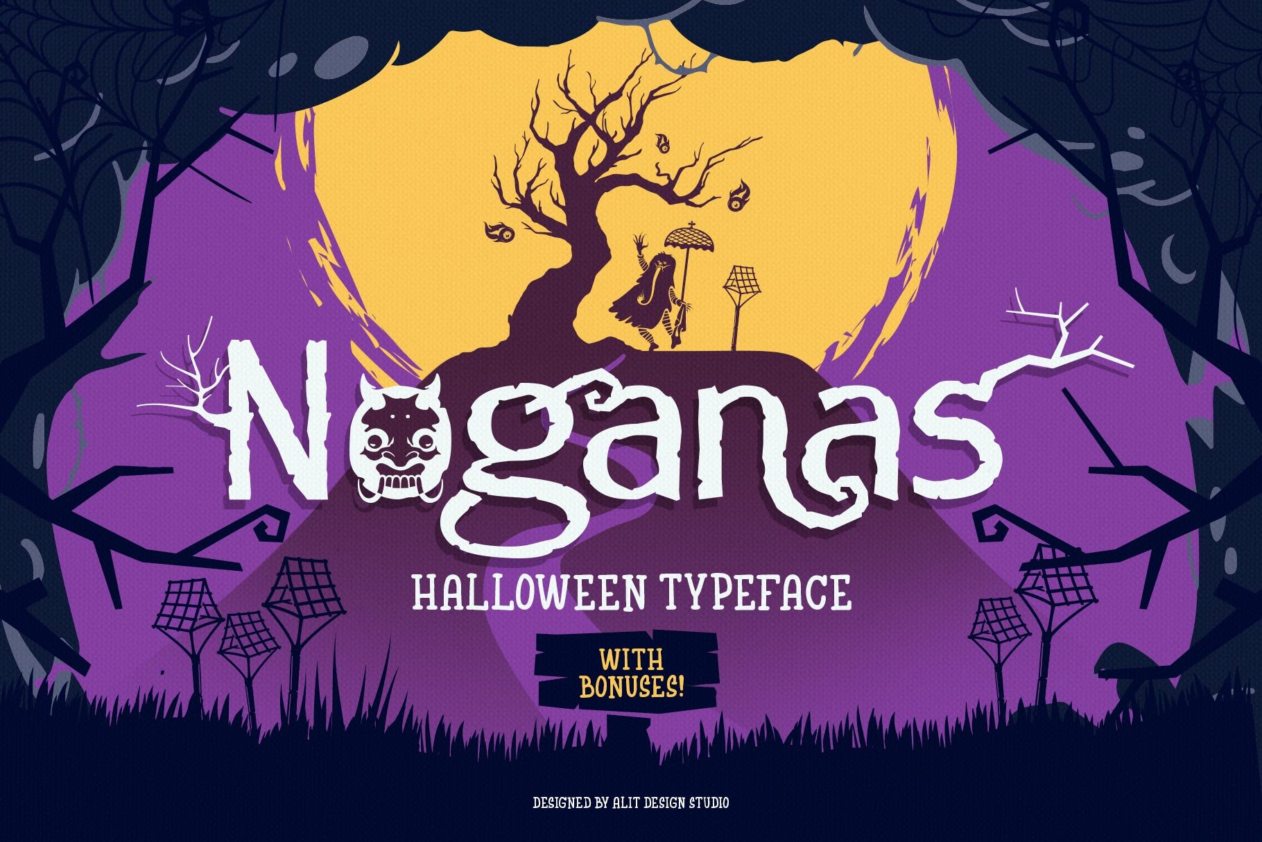 Noganas Halloween font cover image.