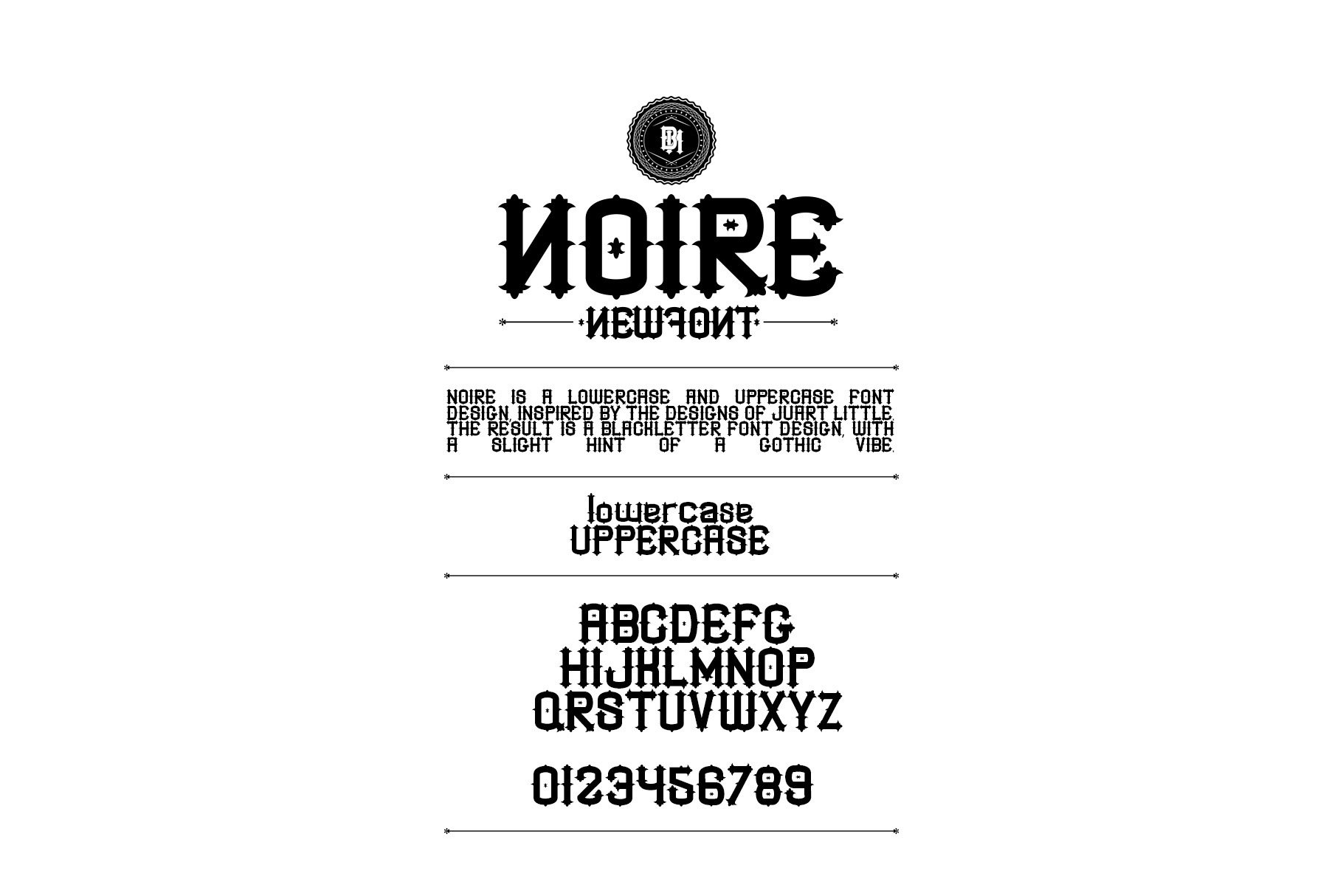 NOIRE font cover image.