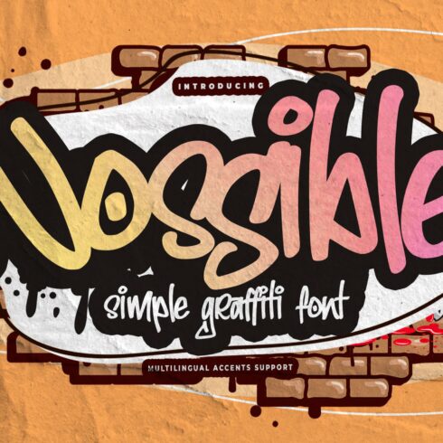 NOSSIBLE - Simple Graffiti Font cover image.