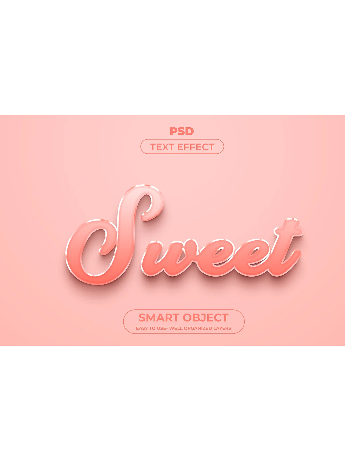 Sweet 3d editable text effect style pinterest image.