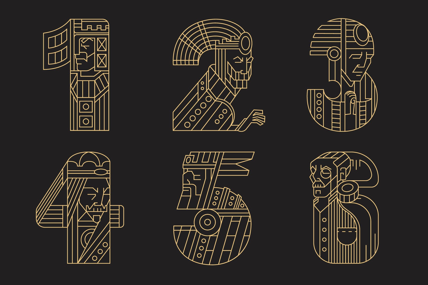 Rulers (vector letters and numbers) preview image.