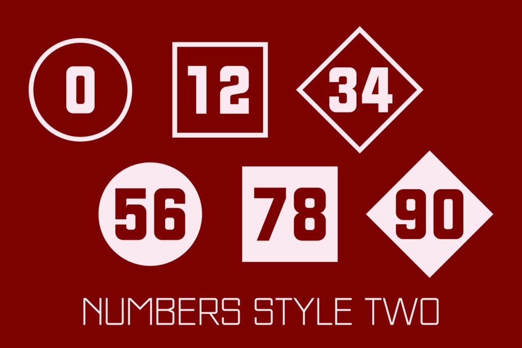 Numbers Style Two Fonts – MasterBundles