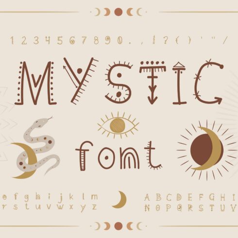Mystic font. handwritten cover image.