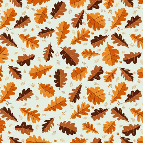 Orange and brown leaf pattern on a white background.