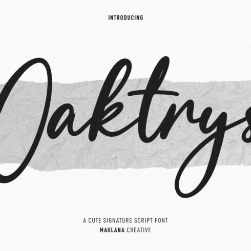 Oaktrys Handwritten Script Font cover image.