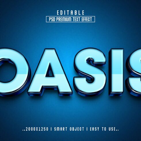Oasis 3D Editable Text Effect stylecover image.