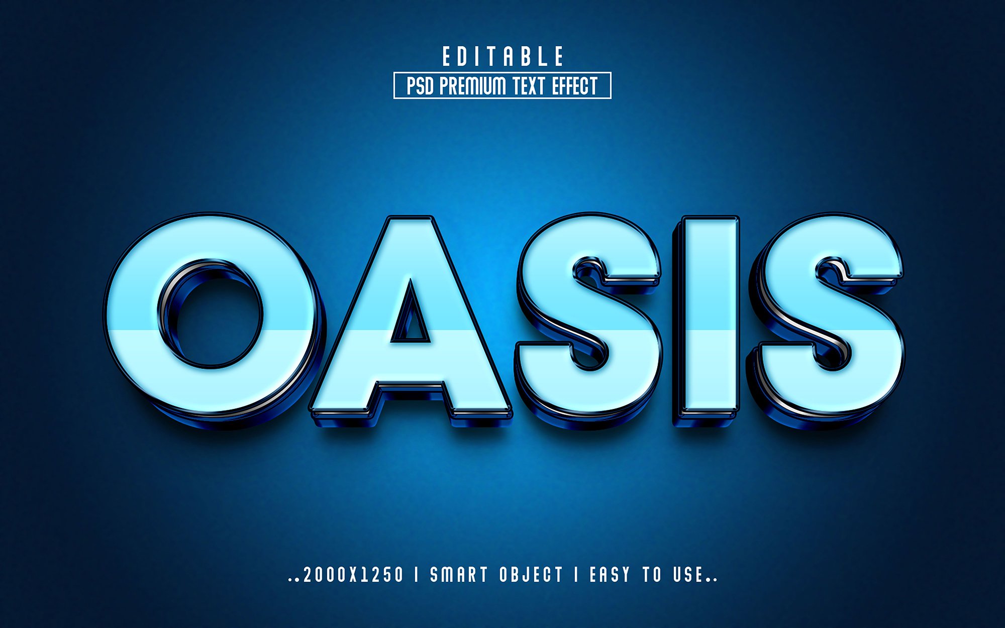 Oasis 3D Editable Text Effect stylecover image.