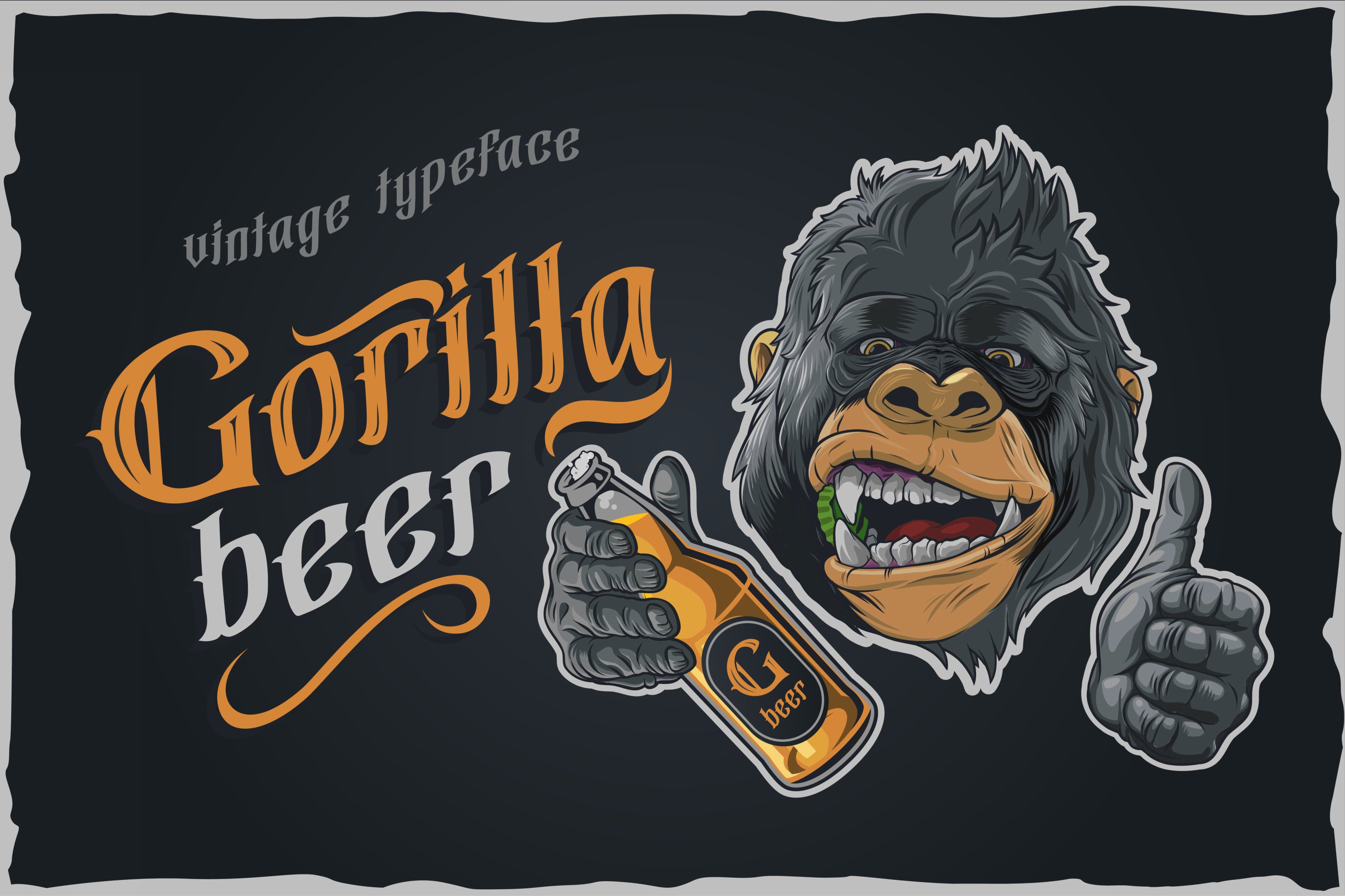 Gorilla beer - gothic typeface preview image.
