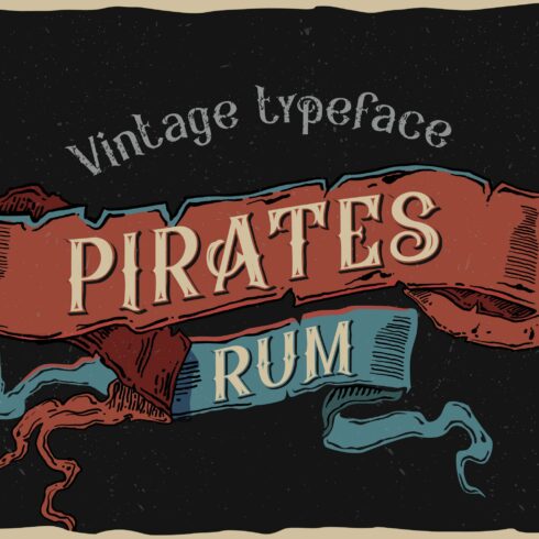 Pirates rum vintage typeface cover image.