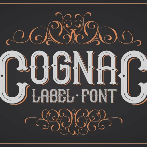 Cognac. Font for label cover image.