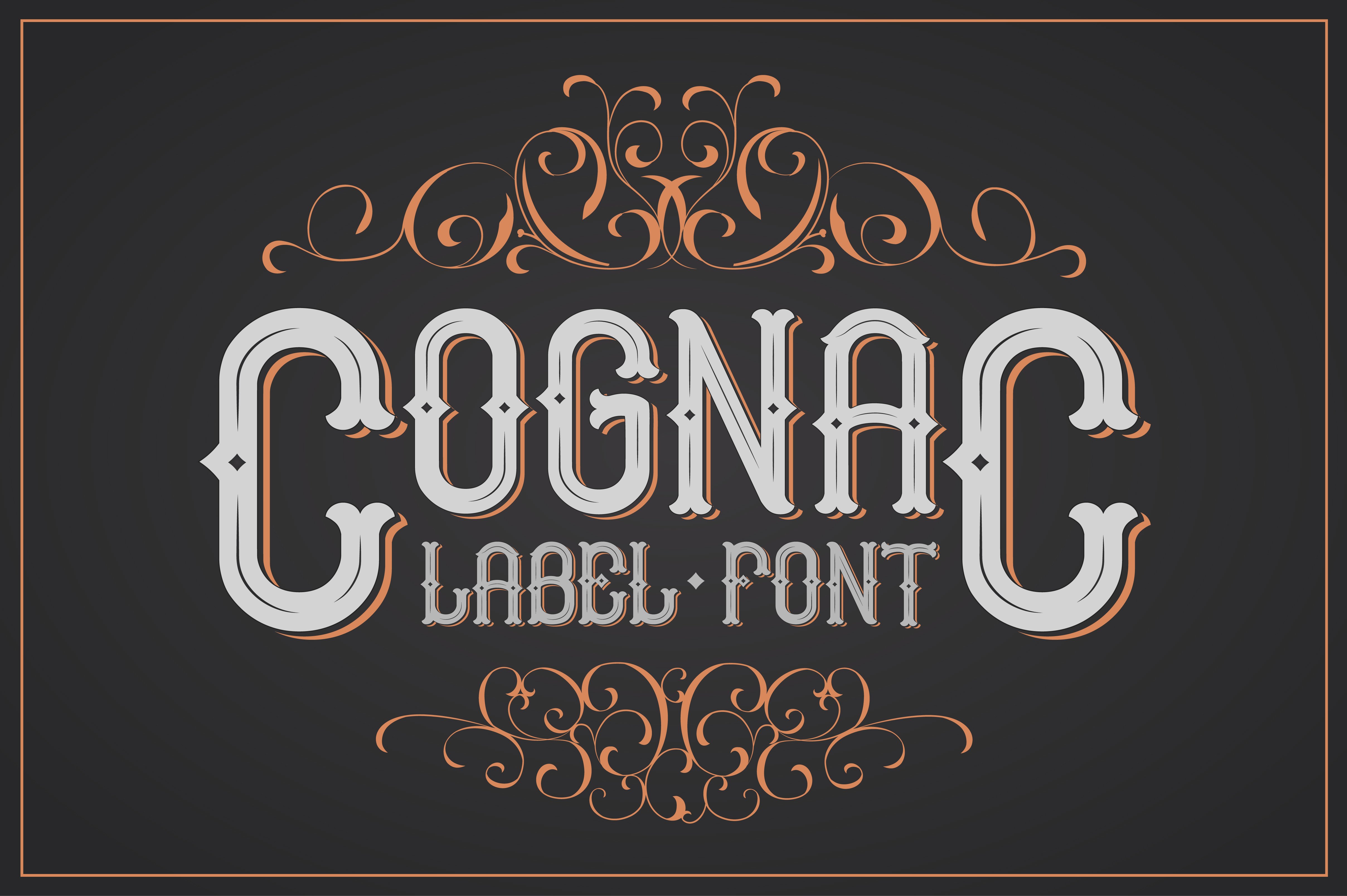 Cognac. Font for label cover image.