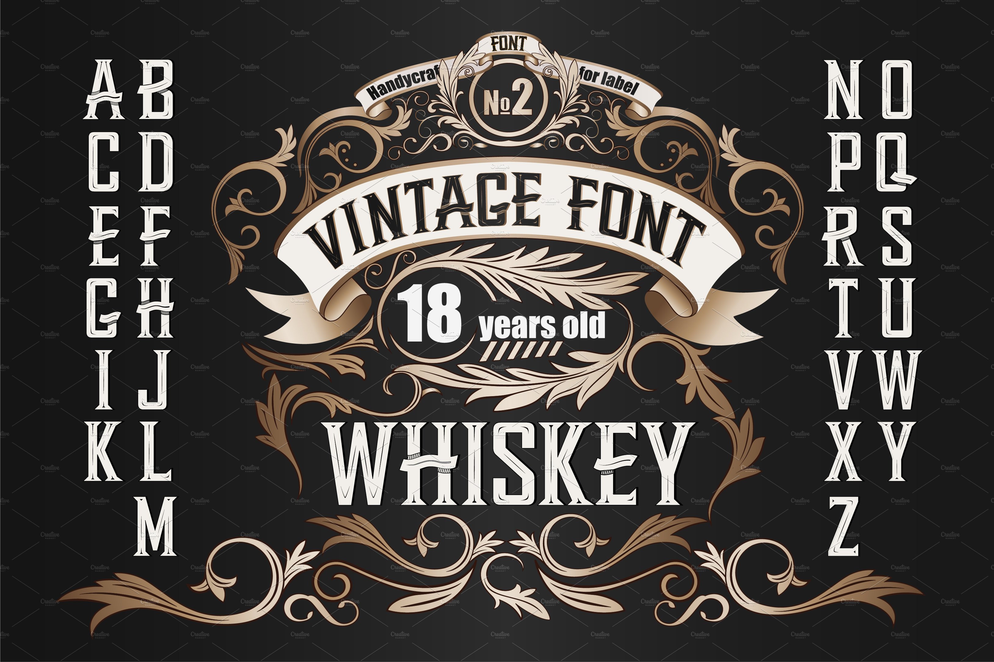 Whiskey OTF label font cover image.