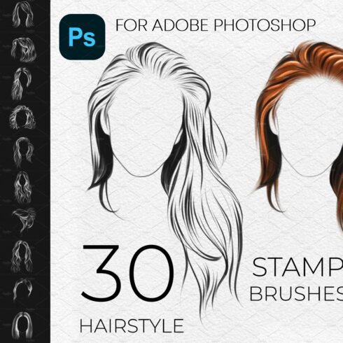 Photoshop Hairstyle Stamps Brushescover image.