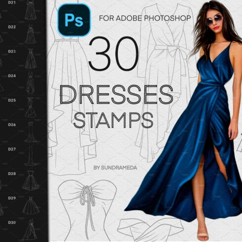 Fashion Dresses Stamp Photoshopcover image.
