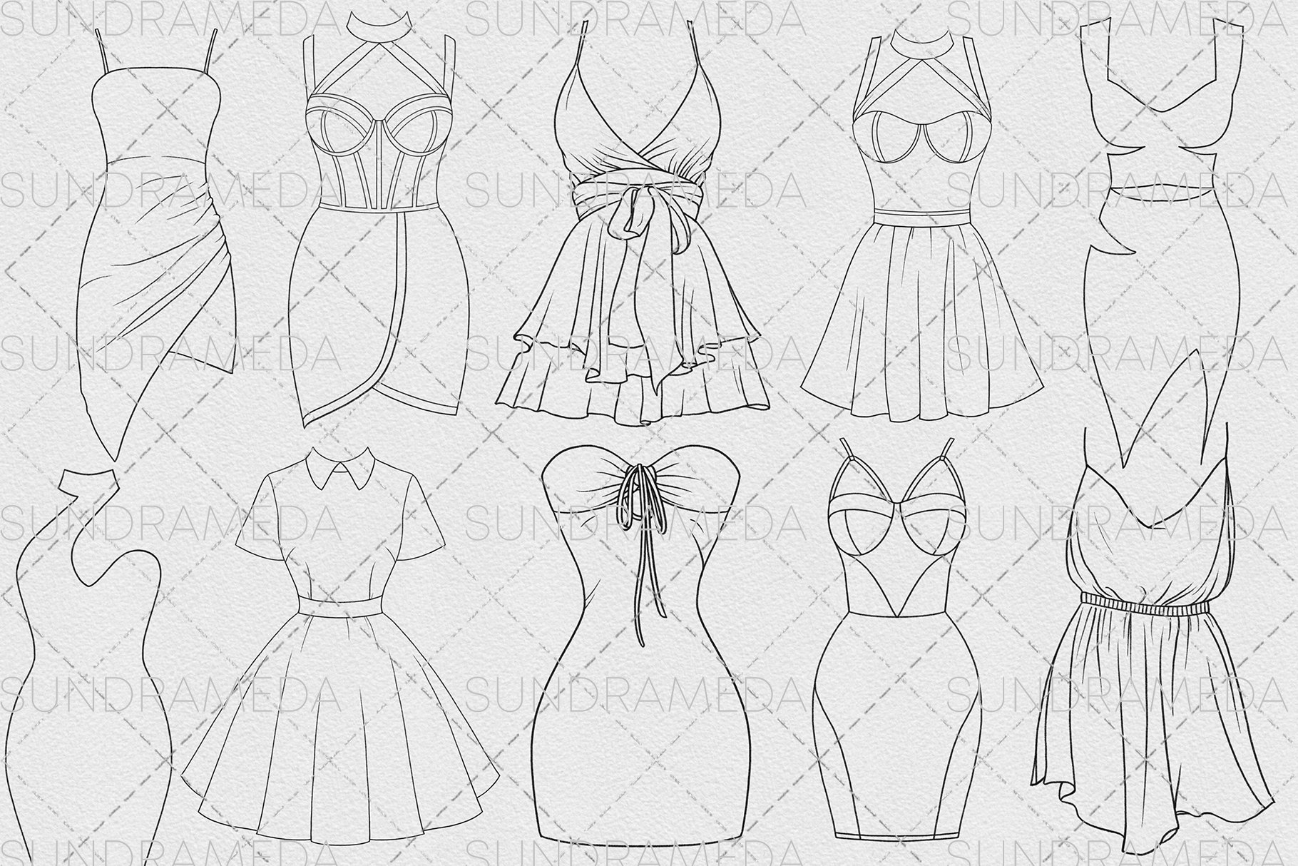 Fashion Dresses Stamp Photoshoppreview image.