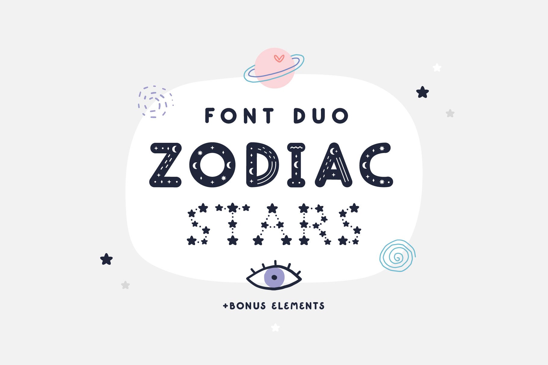 Zodiac Stars Font duo cover image.